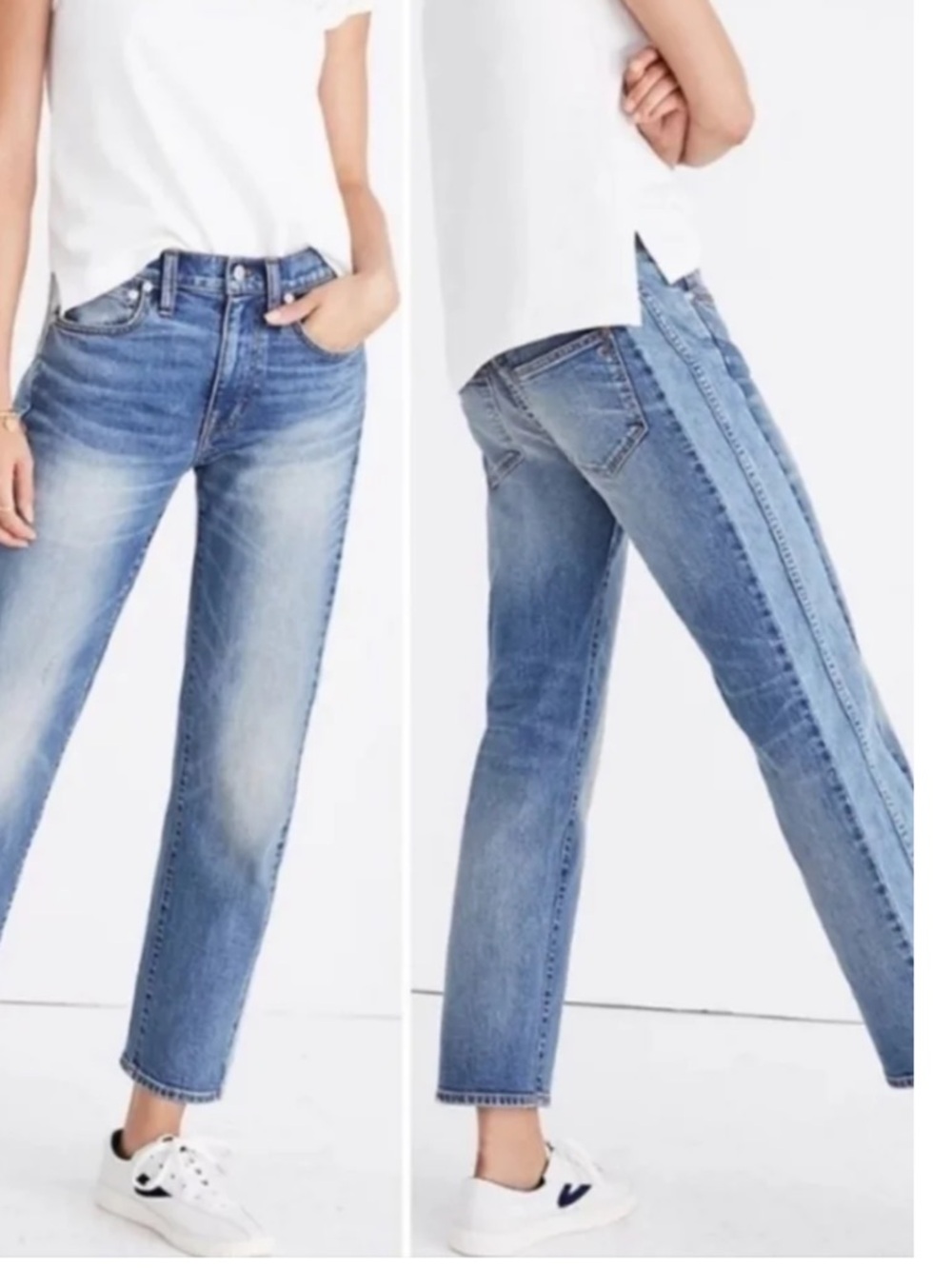 Madewell Cruiser Two-Tone Denim Straight Leg Jeans - Picture 6 of 6
